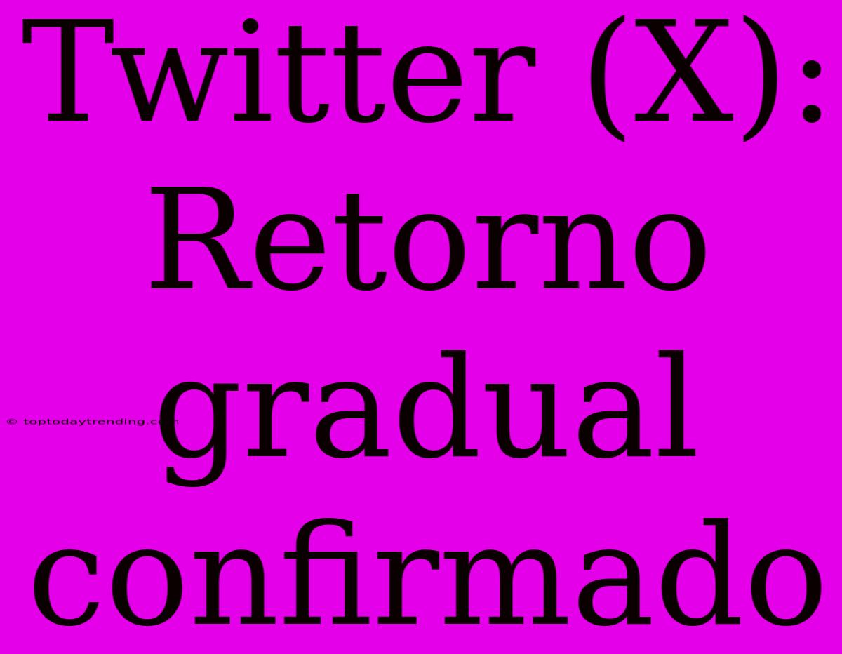 Twitter (X): Retorno Gradual Confirmado