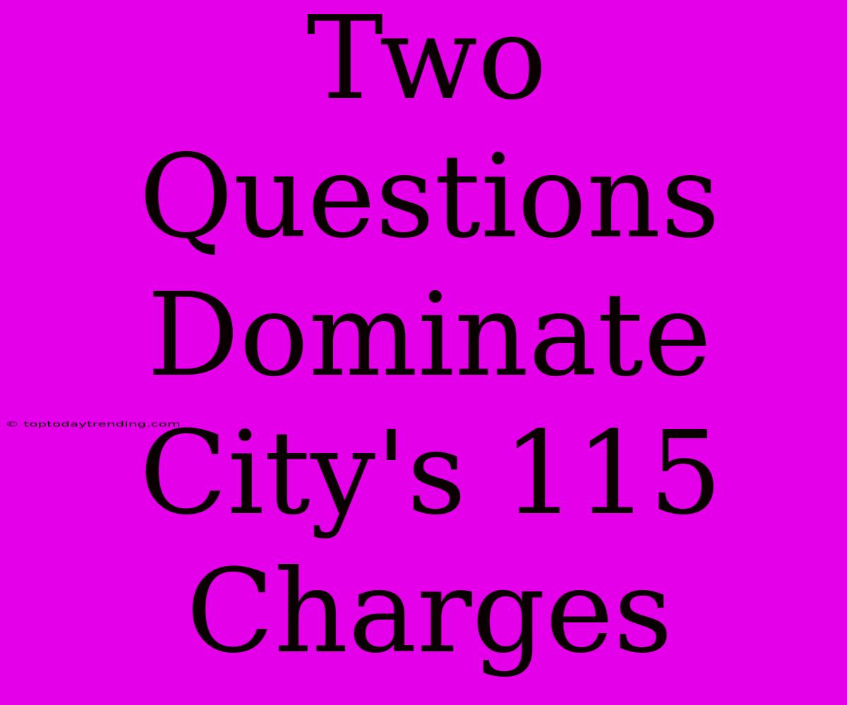 Two Questions Dominate City's 115 Charges