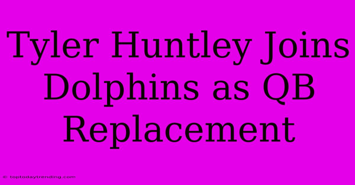 Tyler Huntley Joins Dolphins As QB Replacement