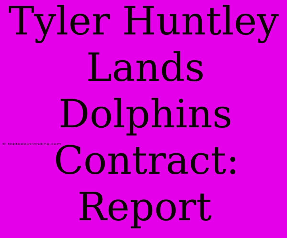 Tyler Huntley Lands Dolphins Contract: Report