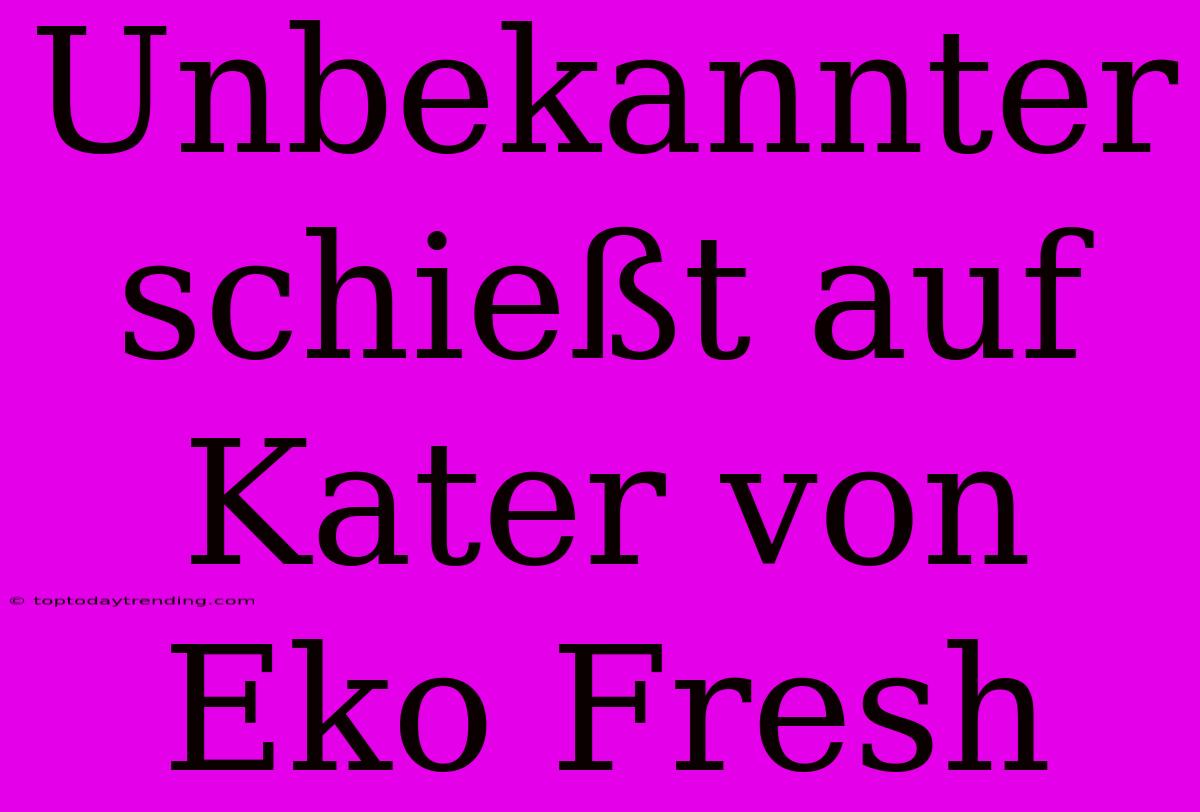 Unbekannter Schießt Auf Kater Von Eko Fresh