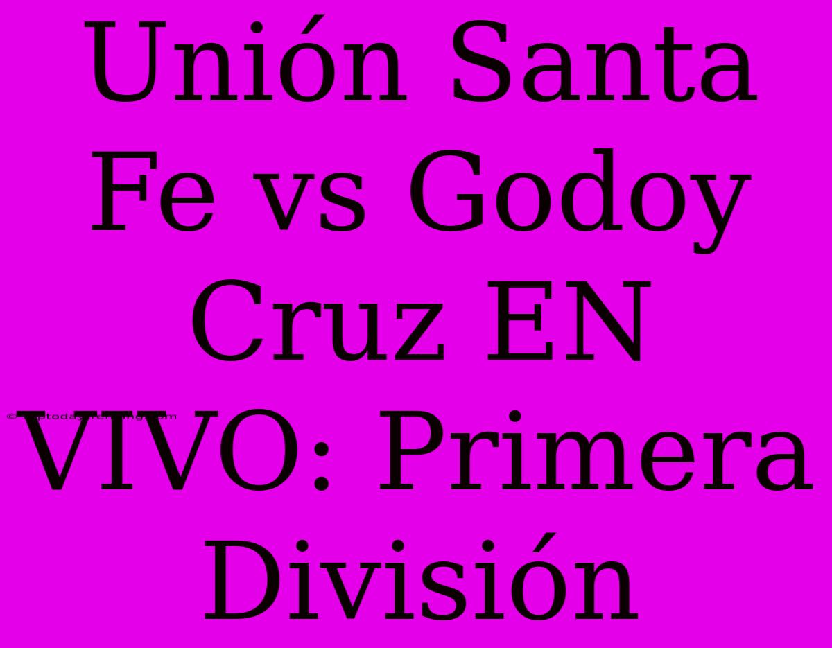 Unión Santa Fe Vs Godoy Cruz EN VIVO: Primera División