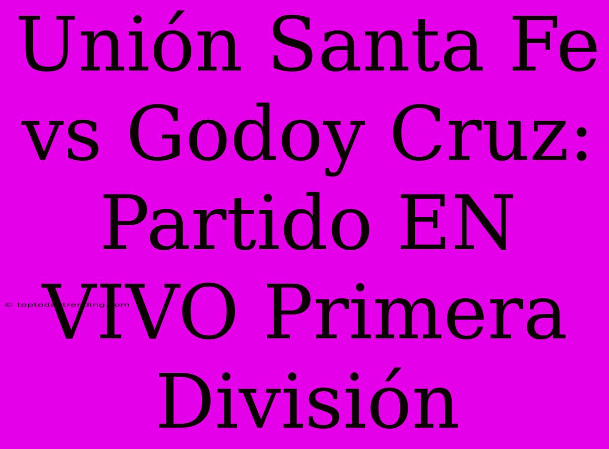 Unión Santa Fe Vs Godoy Cruz: Partido EN VIVO Primera División