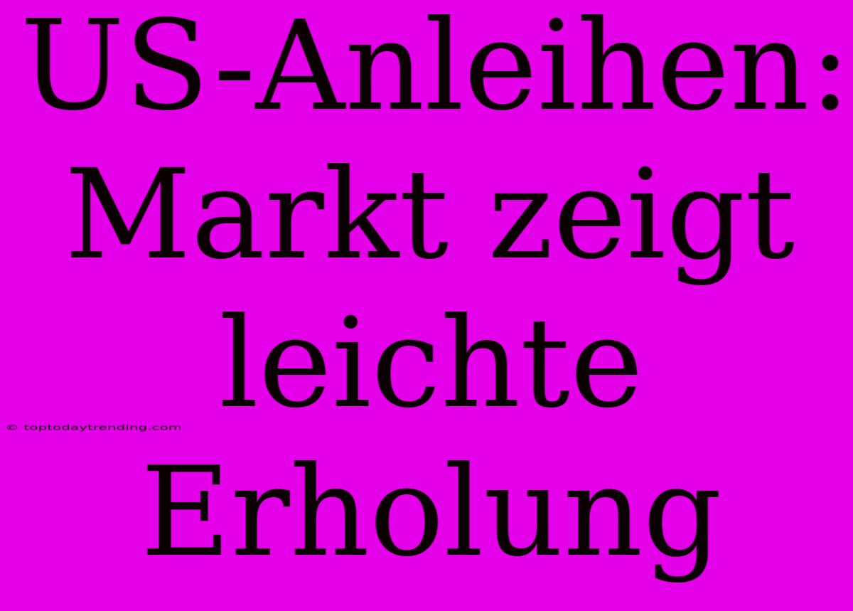 US-Anleihen: Markt Zeigt Leichte Erholung