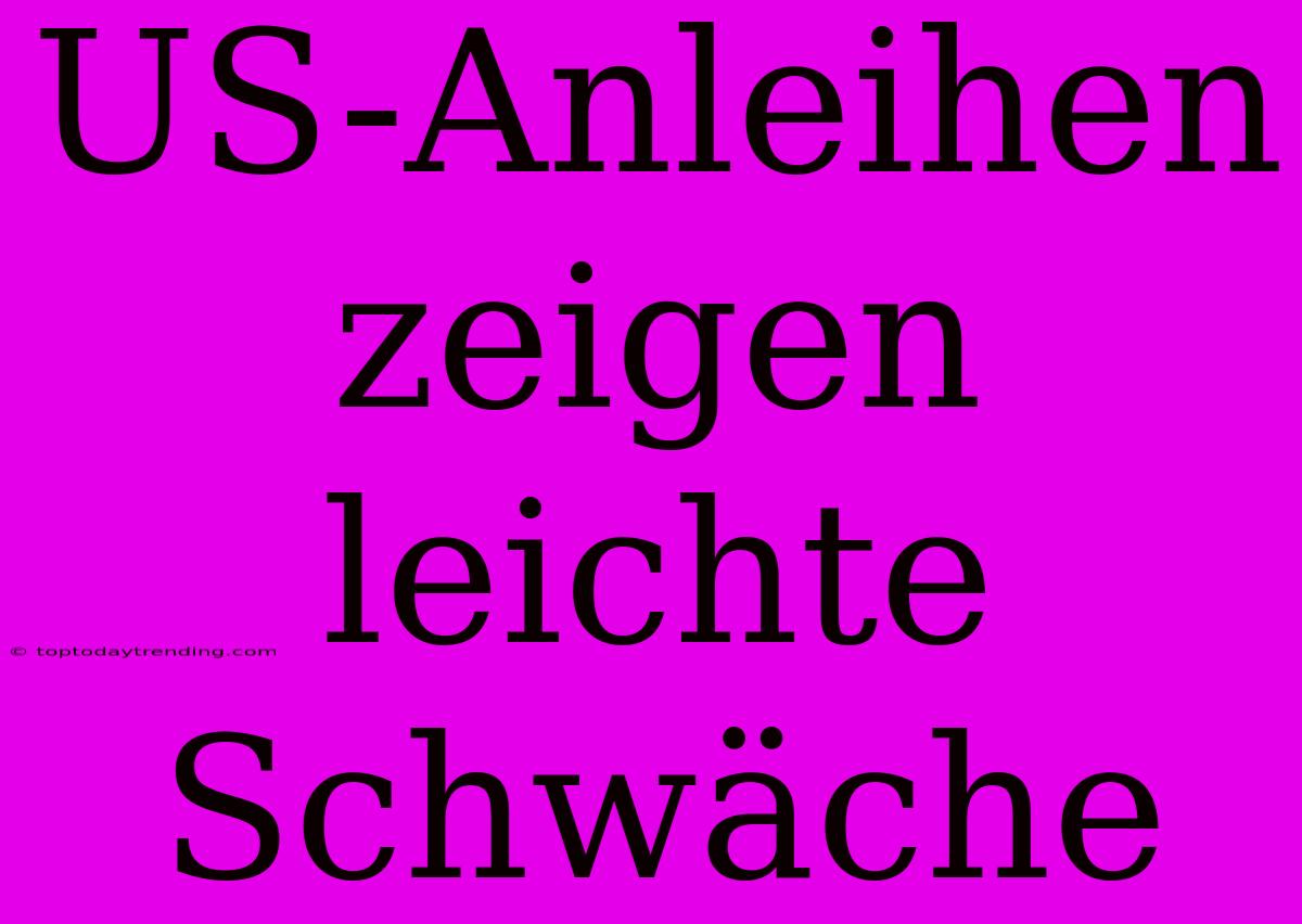 US-Anleihen Zeigen Leichte Schwäche