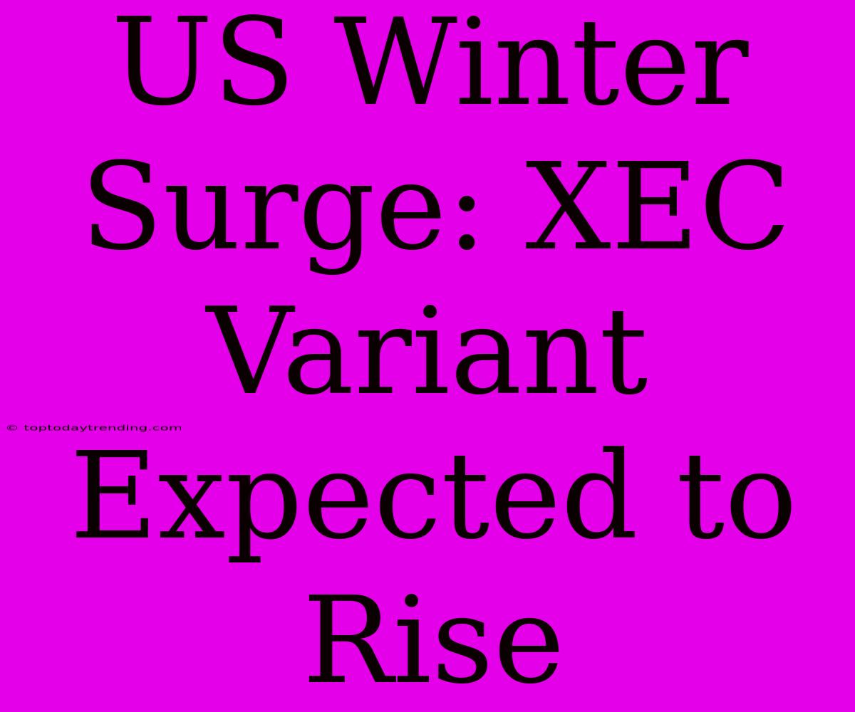 US Winter Surge: XEC Variant Expected To Rise