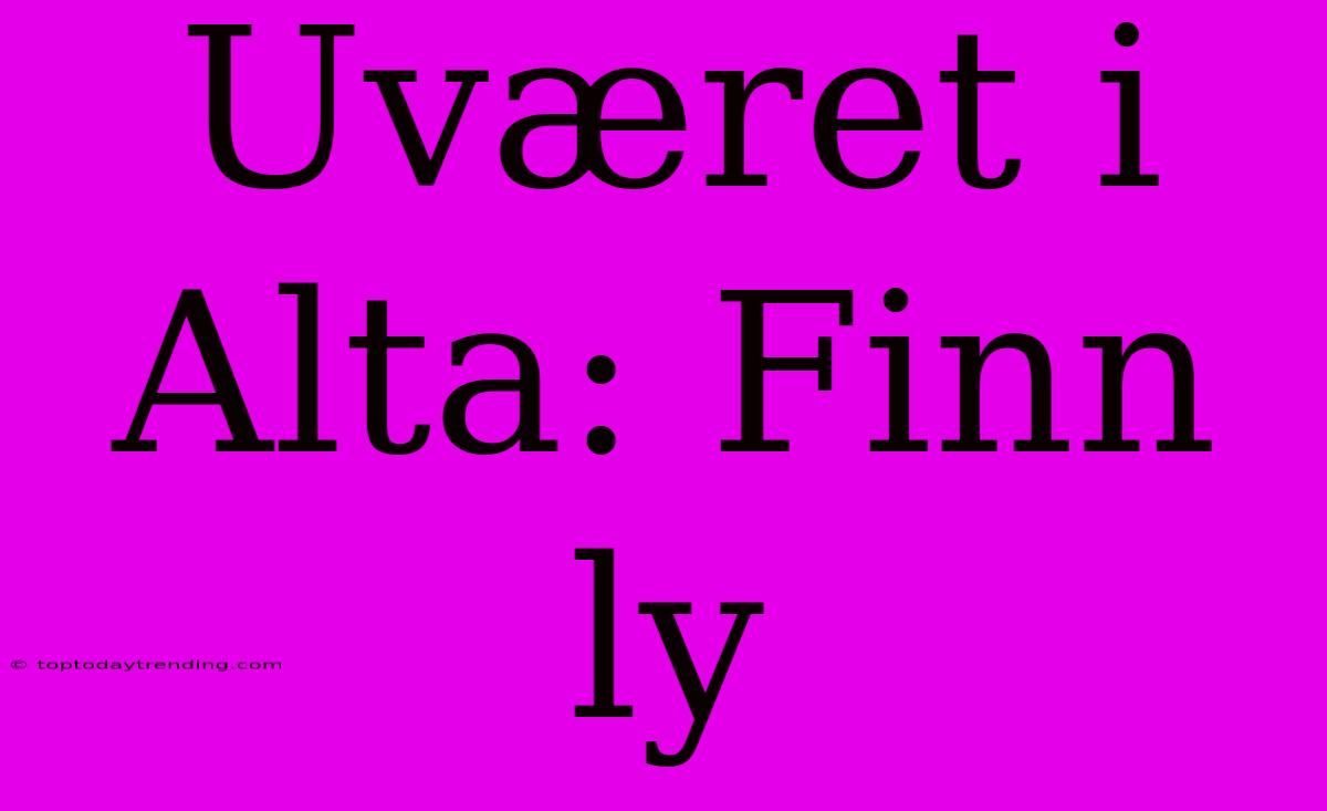 Uværet I Alta: Finn Ly