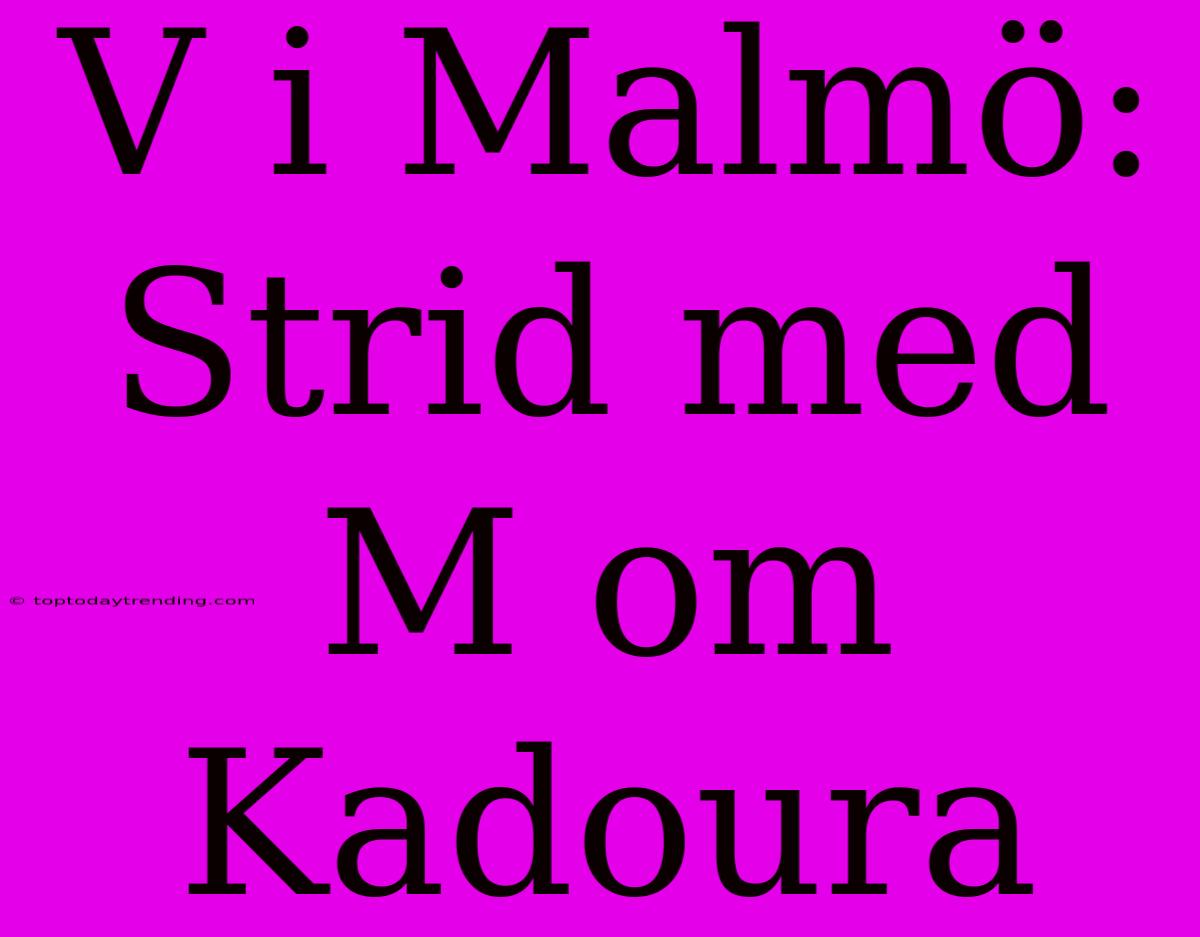 V I Malmö: Strid Med M Om Kadoura