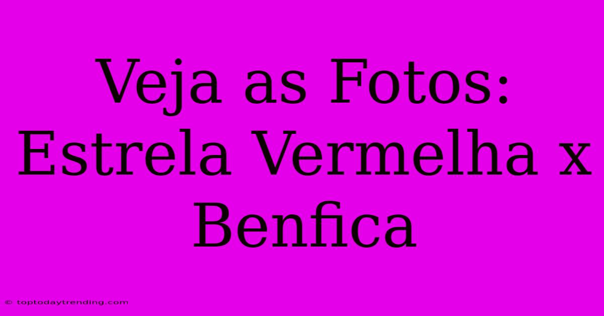 Veja As Fotos: Estrela Vermelha X Benfica