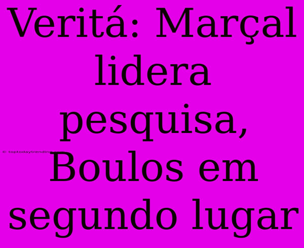 Veritá: Marçal Lidera Pesquisa, Boulos Em Segundo Lugar