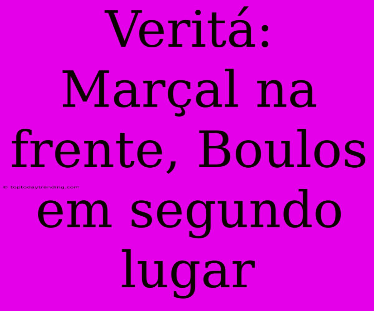 Veritá: Marçal Na Frente, Boulos Em Segundo Lugar