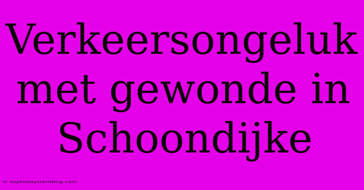 Verkeersongeluk Met Gewonde In Schoondijke