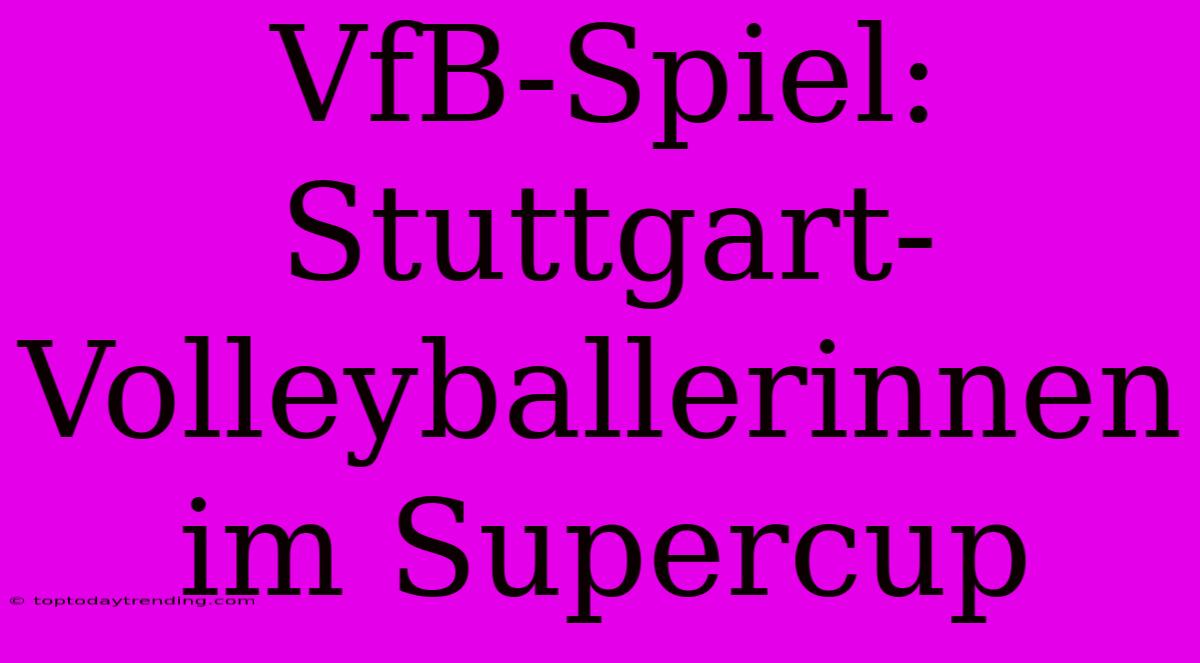 VfB-Spiel: Stuttgart-Volleyballerinnen Im Supercup