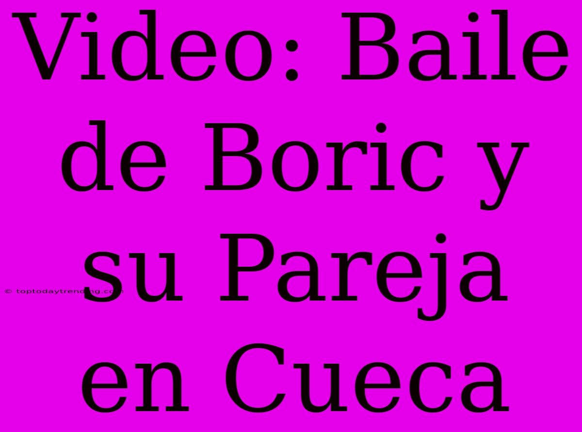 Video: Baile De Boric Y Su Pareja En Cueca