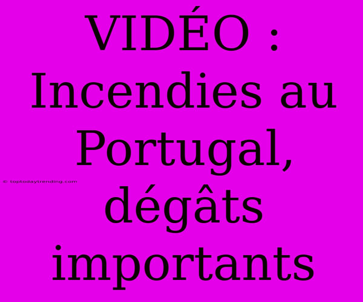 VIDÉO : Incendies Au Portugal, Dégâts Importants