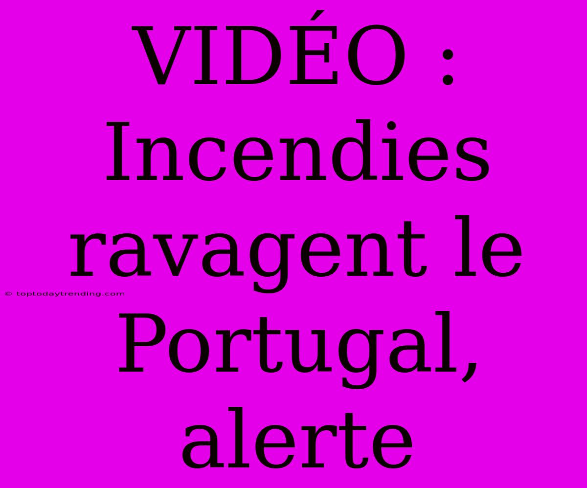 VIDÉO : Incendies Ravagent Le Portugal, Alerte