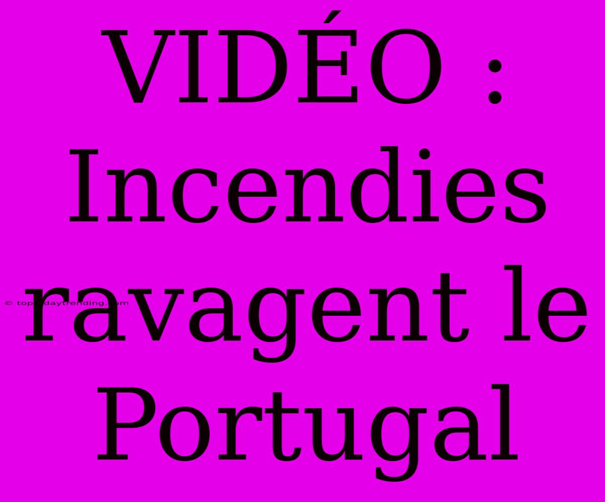 VIDÉO : Incendies Ravagent Le Portugal