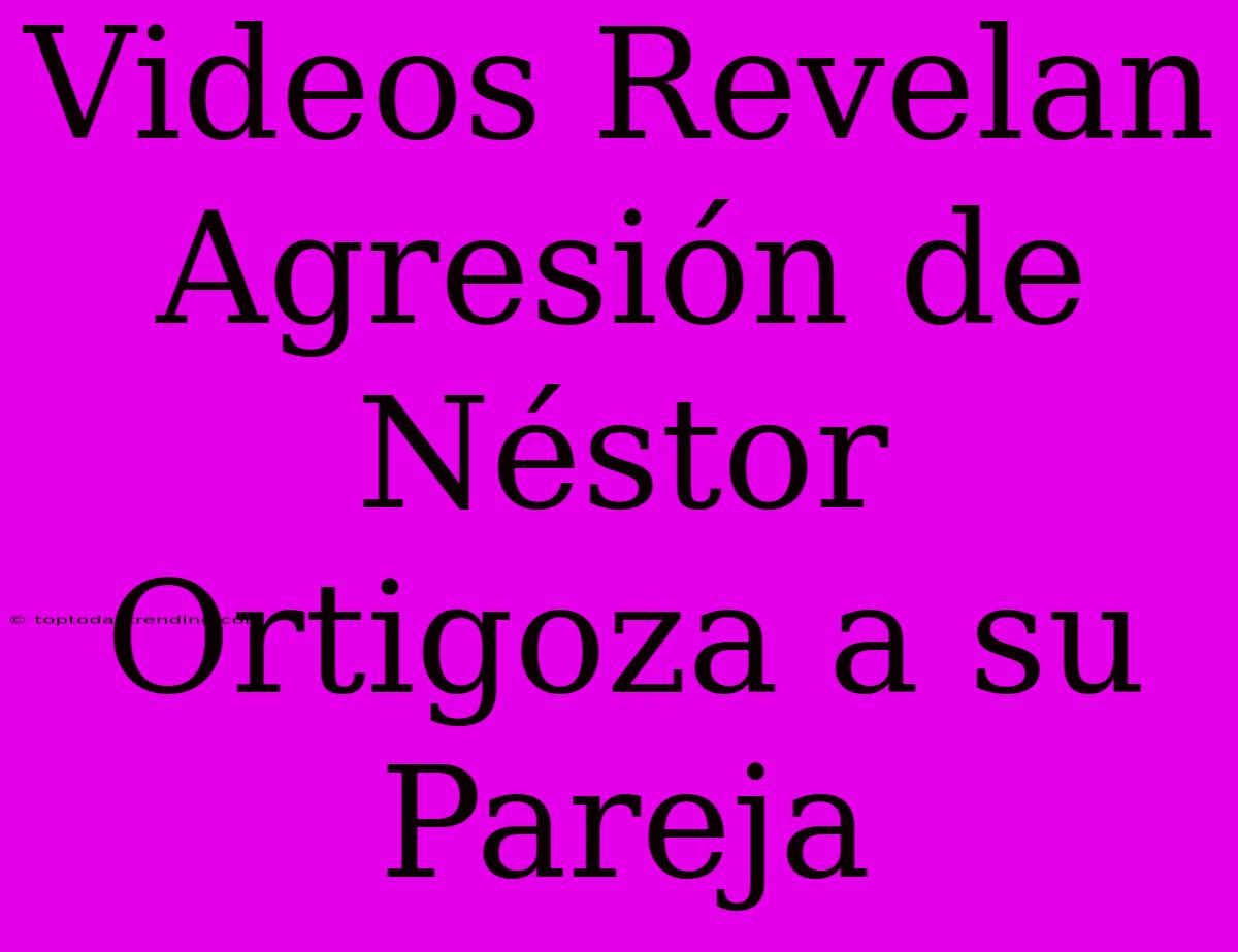 Videos Revelan Agresión De Néstor Ortigoza A Su Pareja