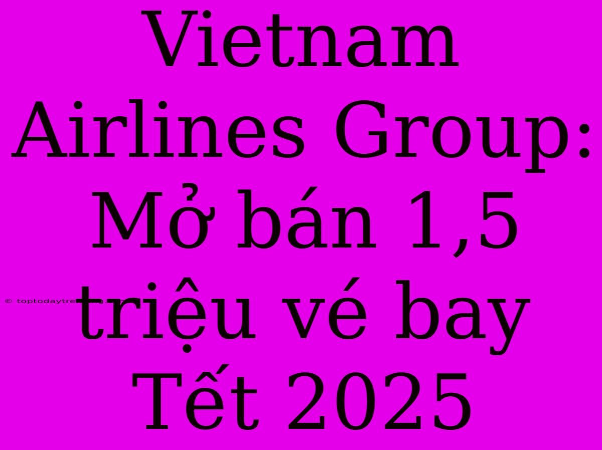 Vietnam Airlines Group: Mở Bán 1,5 Triệu Vé Bay Tết 2025