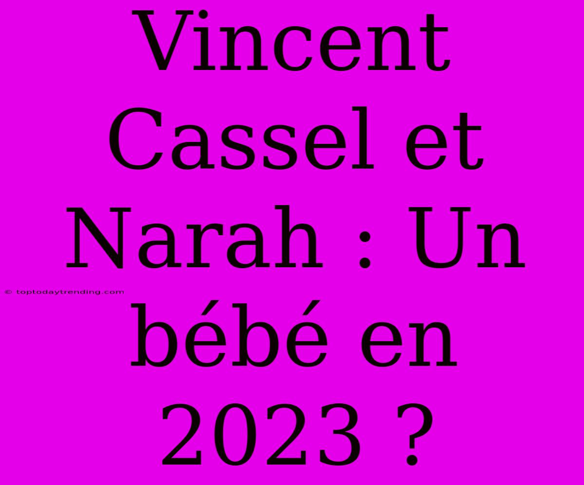 Vincent Cassel Et Narah : Un Bébé En 2023 ?