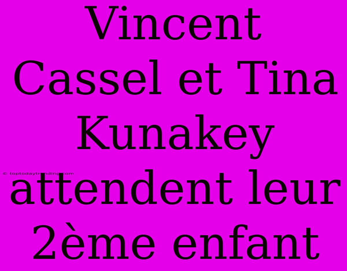 Vincent Cassel Et Tina Kunakey Attendent Leur 2ème Enfant