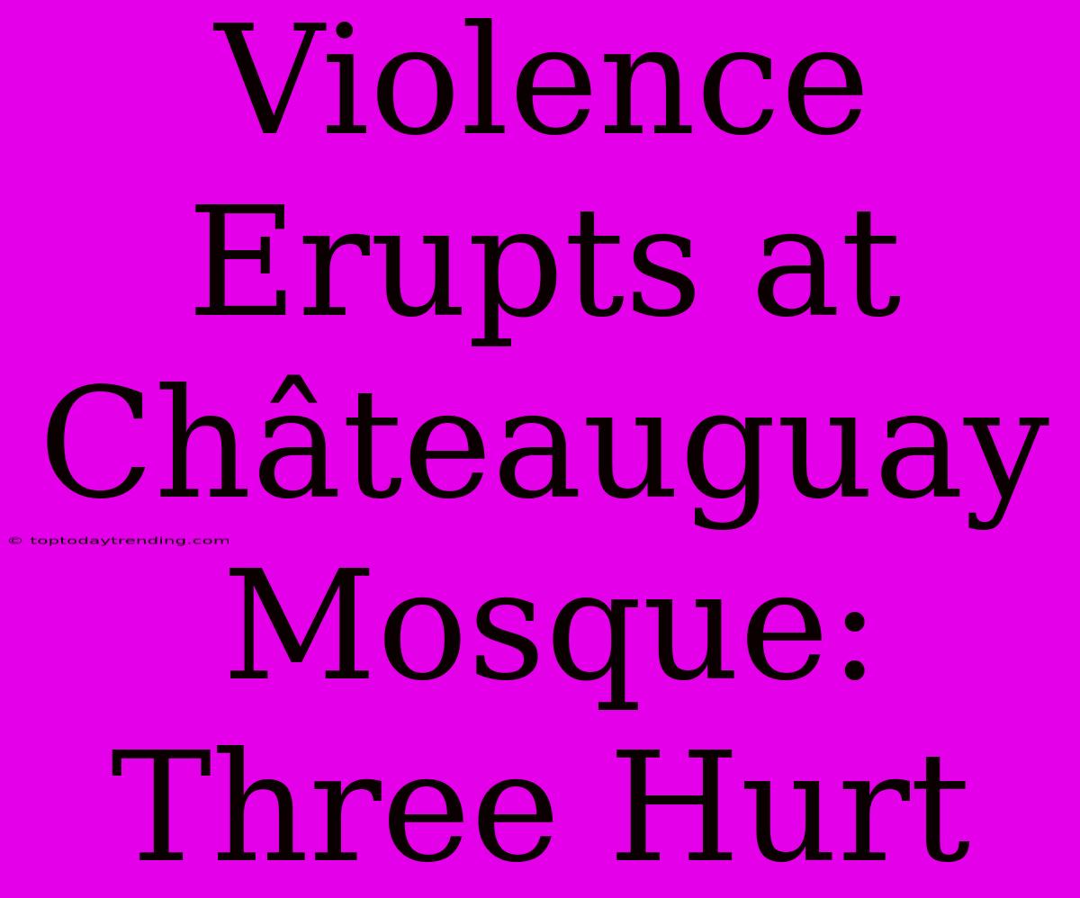 Violence Erupts At Châteauguay Mosque: Three Hurt