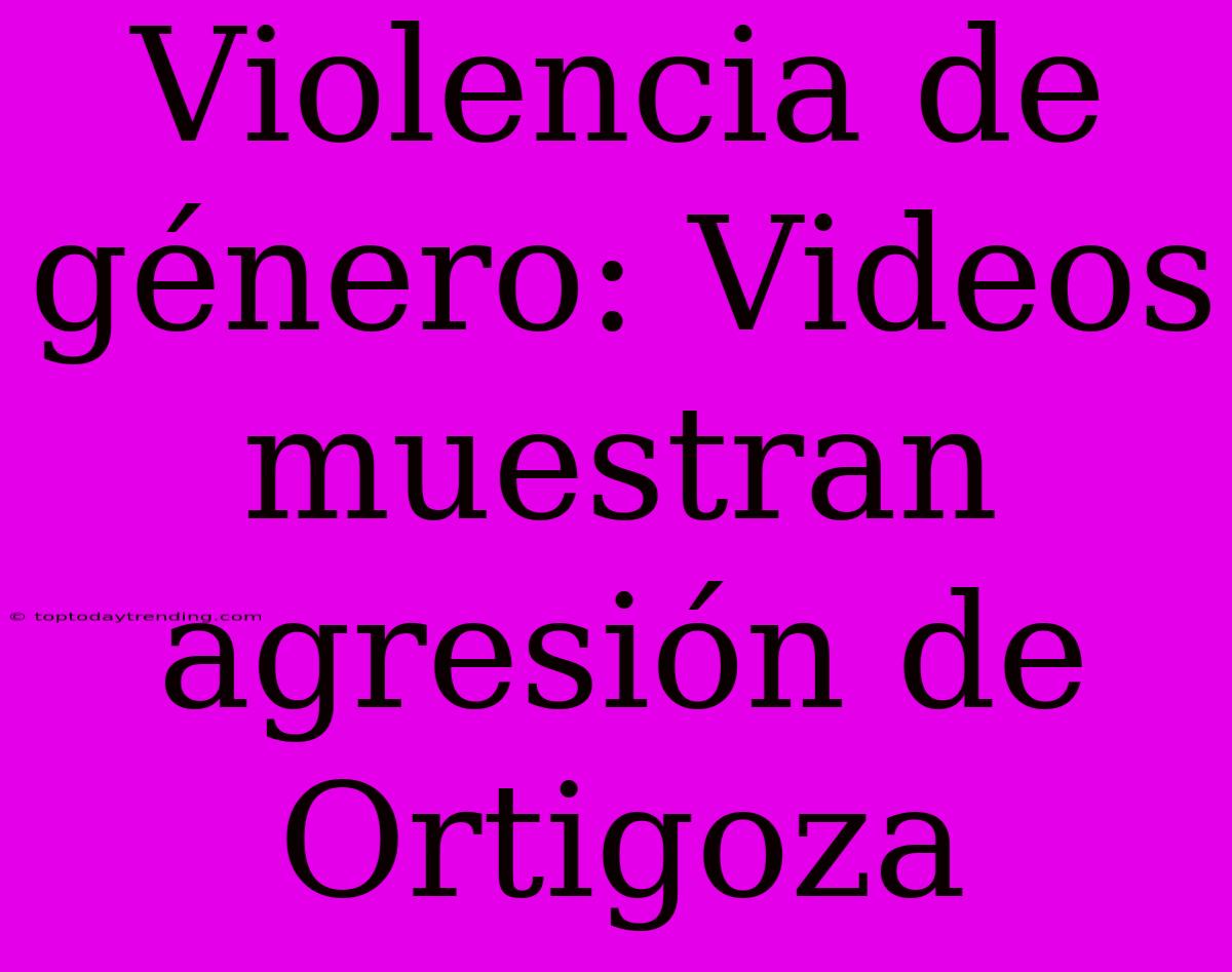 Violencia De Género: Videos Muestran Agresión De Ortigoza