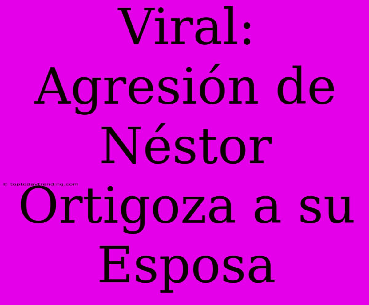 Viral: Agresión De Néstor Ortigoza A Su Esposa