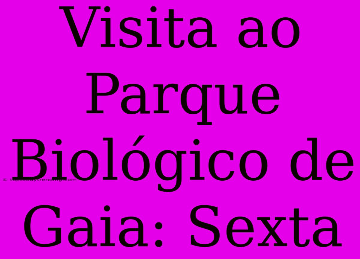 Visita Ao Parque Biológico De Gaia: Sexta