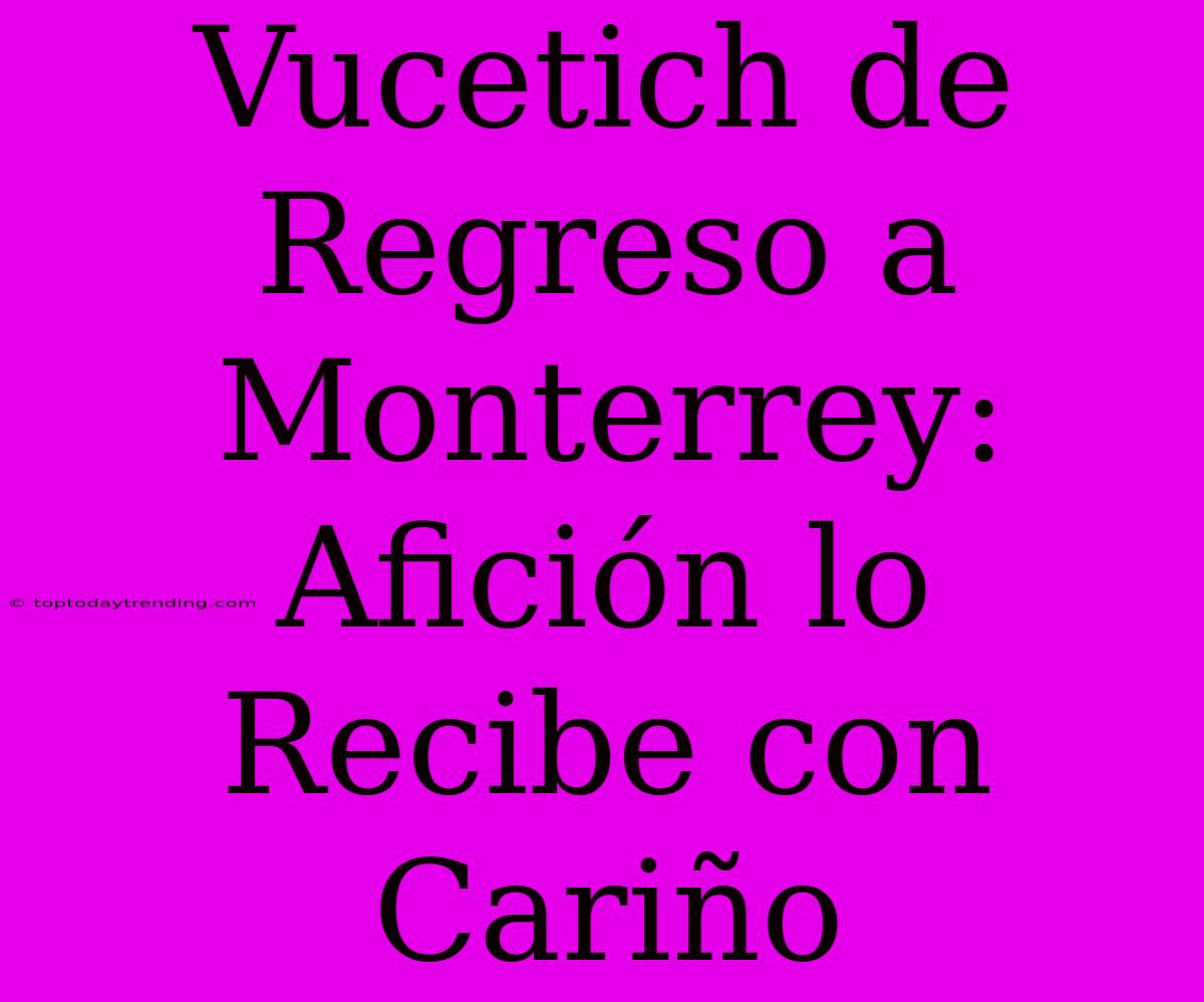 Vucetich De Regreso A Monterrey: Afición Lo Recibe Con Cariño