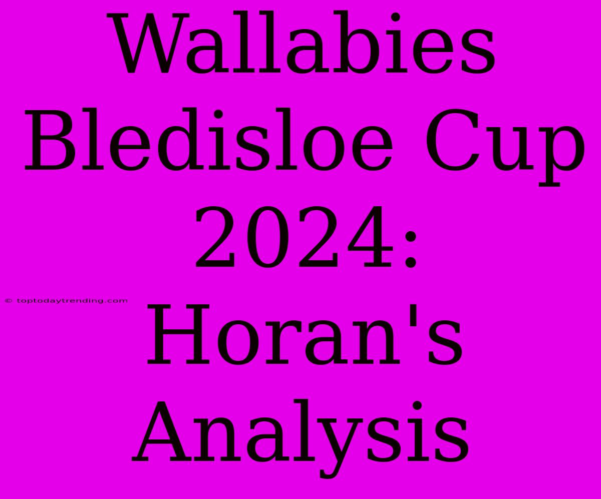 Wallabies Bledisloe Cup 2024: Horan's Analysis