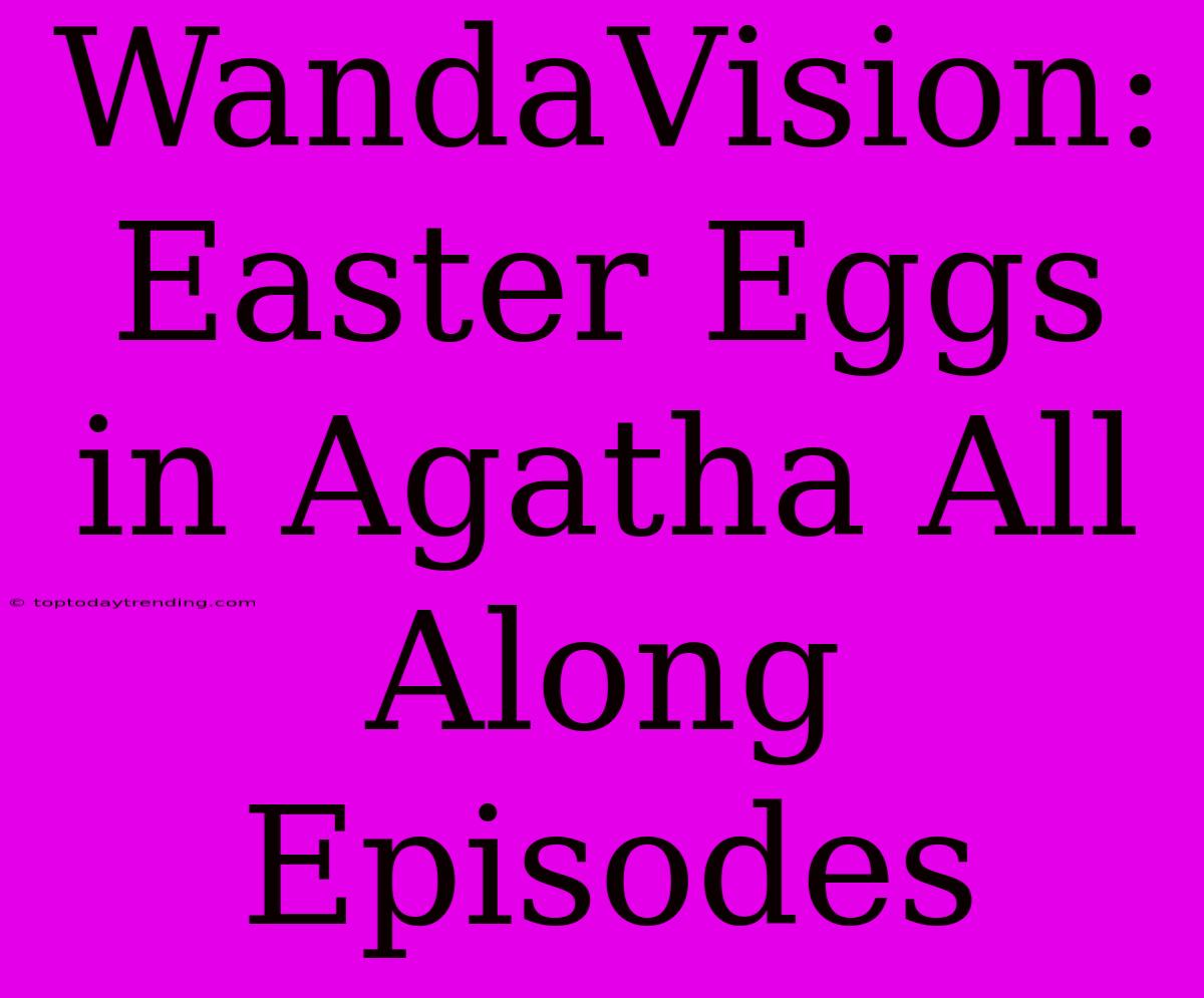 WandaVision: Easter Eggs In Agatha All Along Episodes