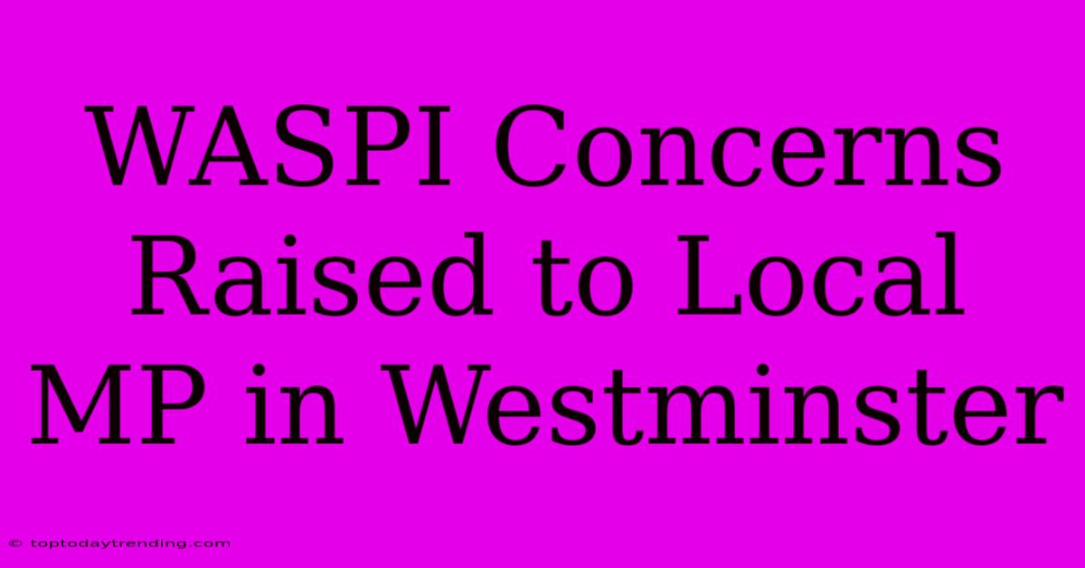 WASPI Concerns Raised To Local MP In Westminster