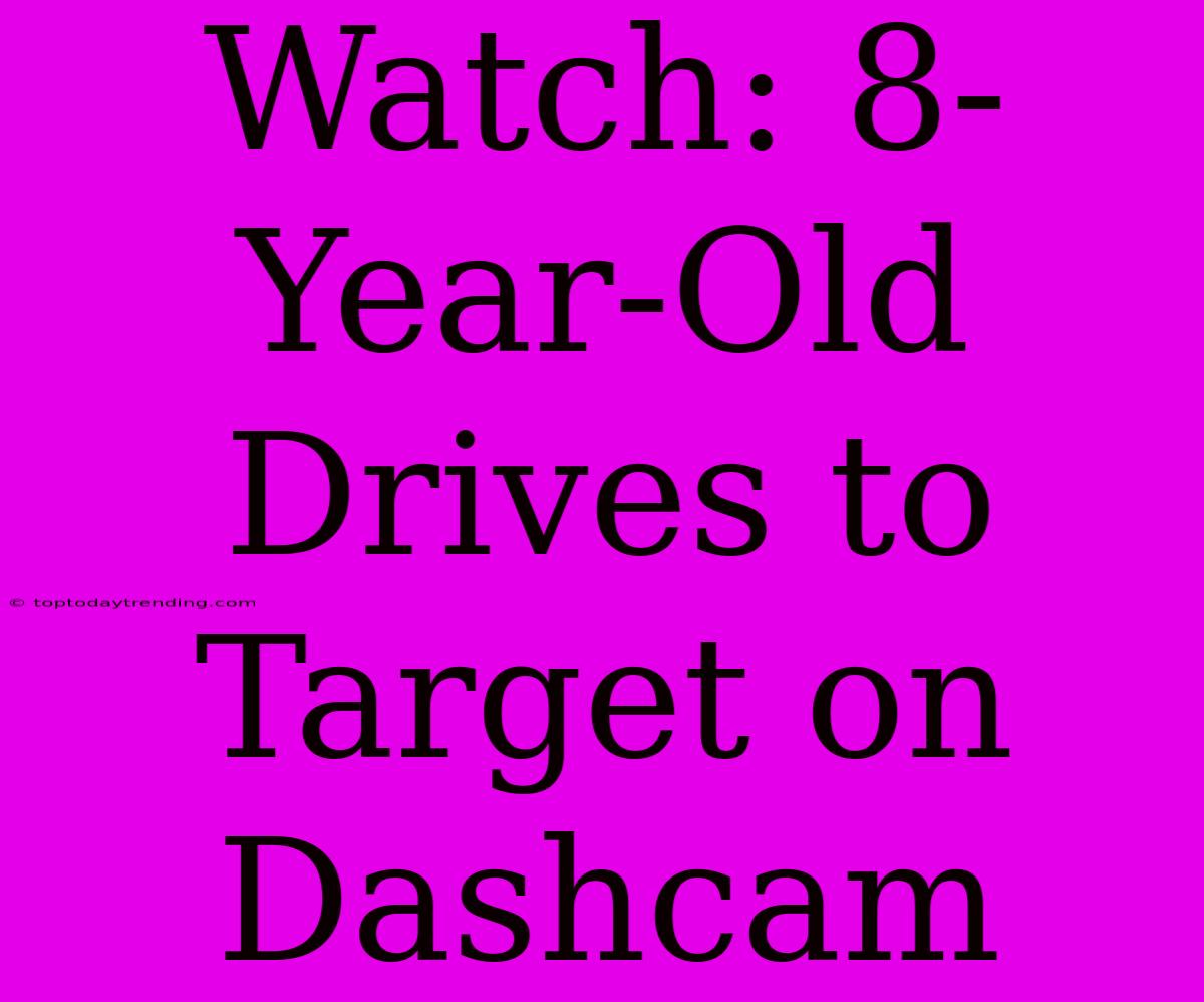 Watch: 8-Year-Old Drives To Target On Dashcam