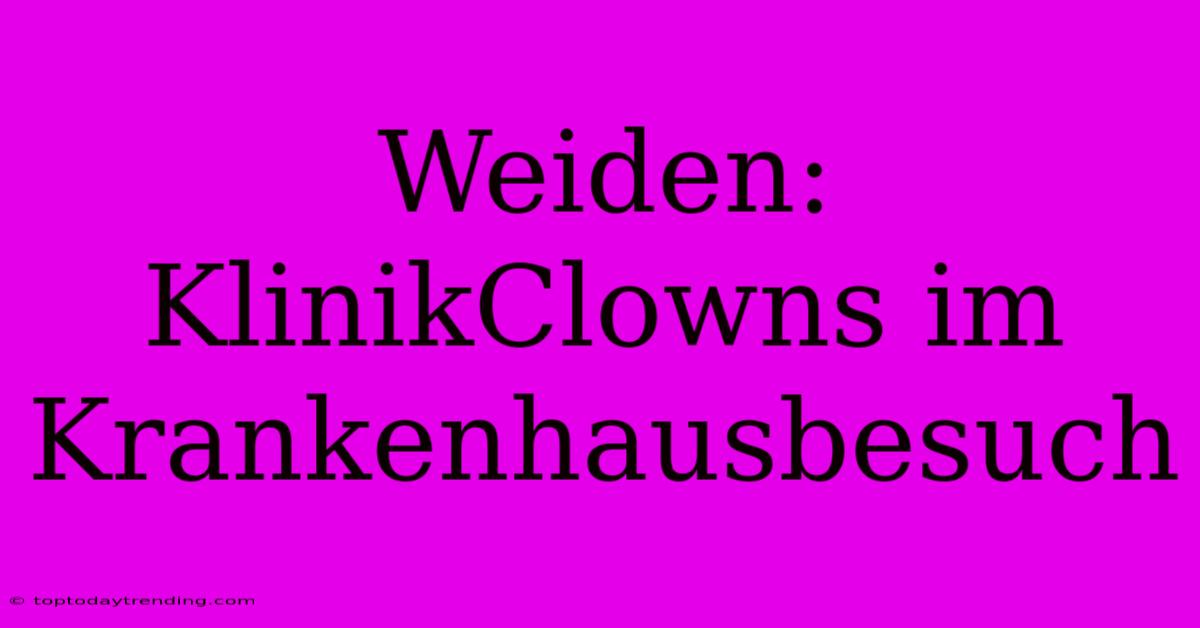 Weiden: KlinikClowns Im Krankenhausbesuch