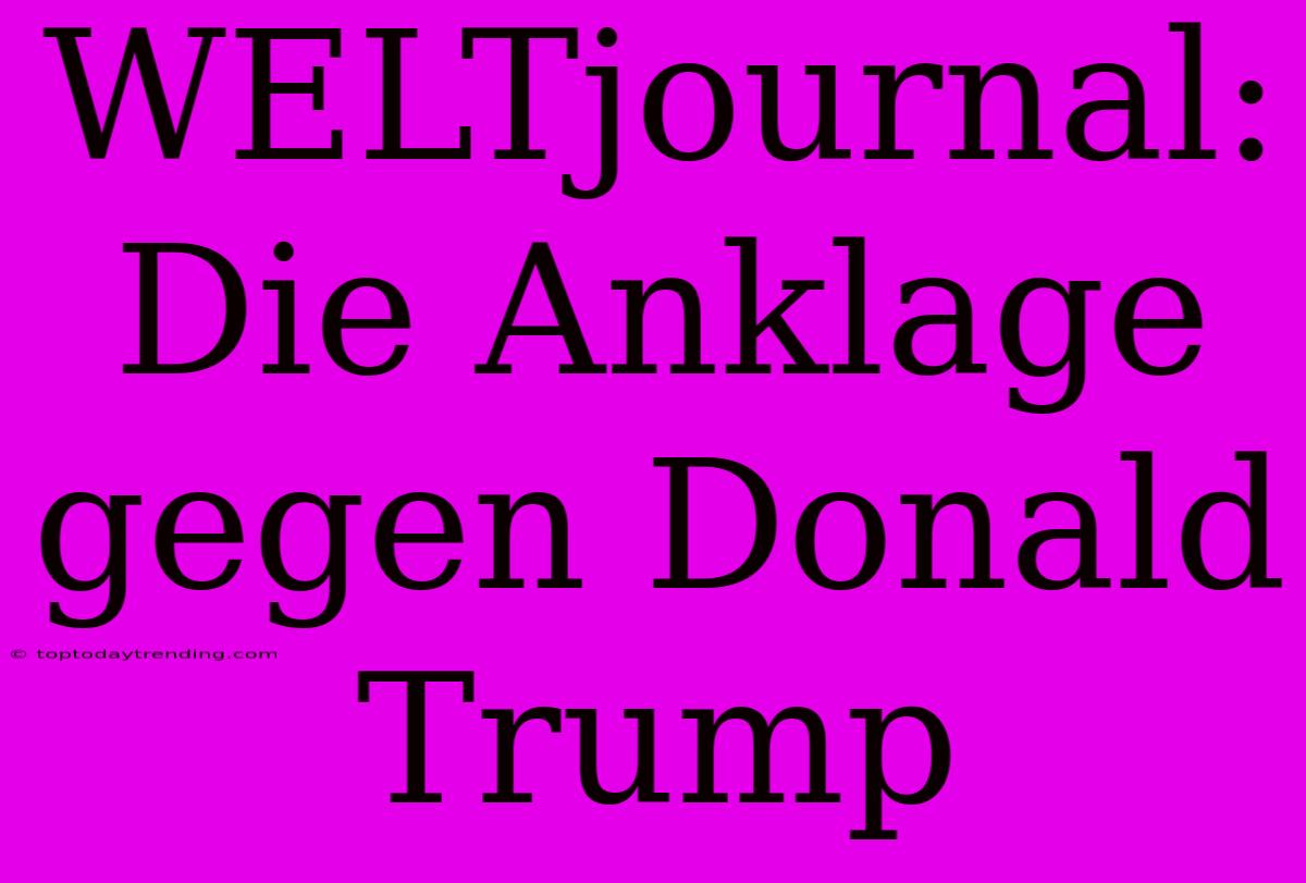 WELTjournal: Die Anklage Gegen Donald Trump