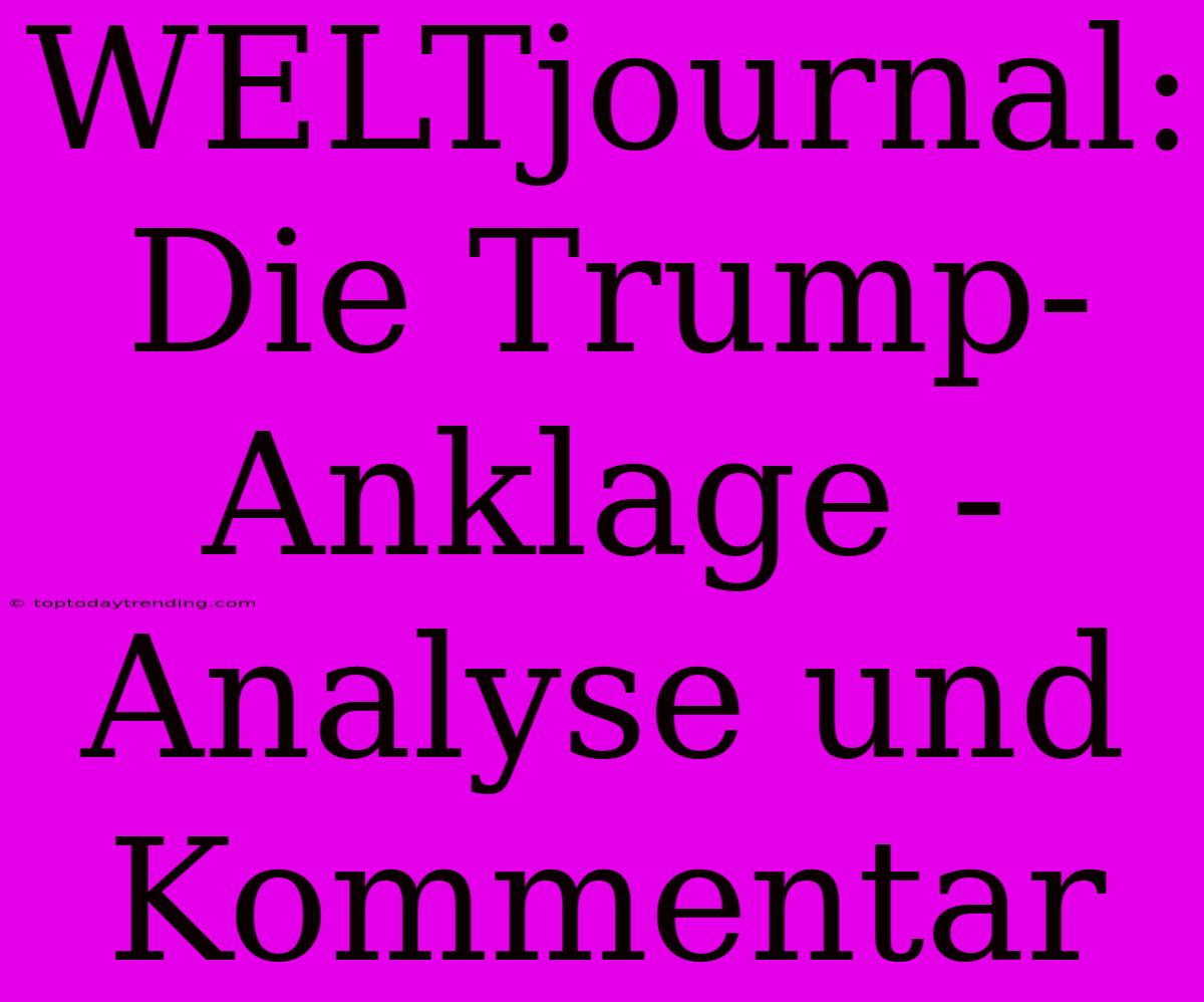 WELTjournal: Die Trump-Anklage - Analyse Und Kommentar