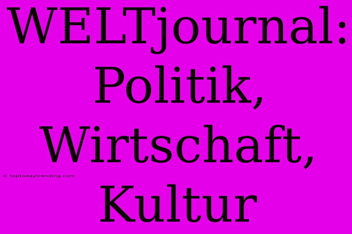 WELTjournal: Politik, Wirtschaft, Kultur