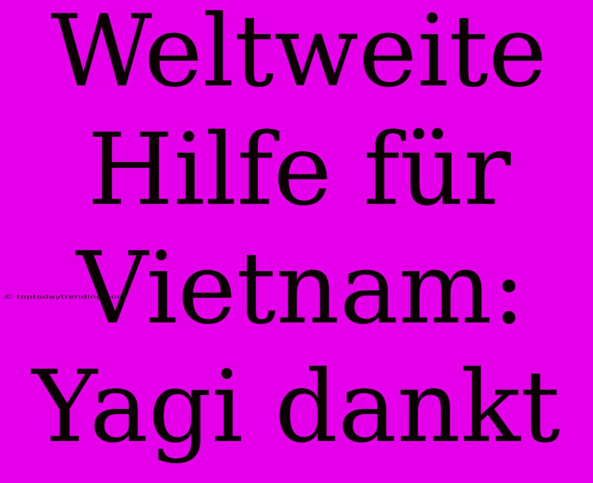 Weltweite Hilfe Für Vietnam: Yagi Dankt