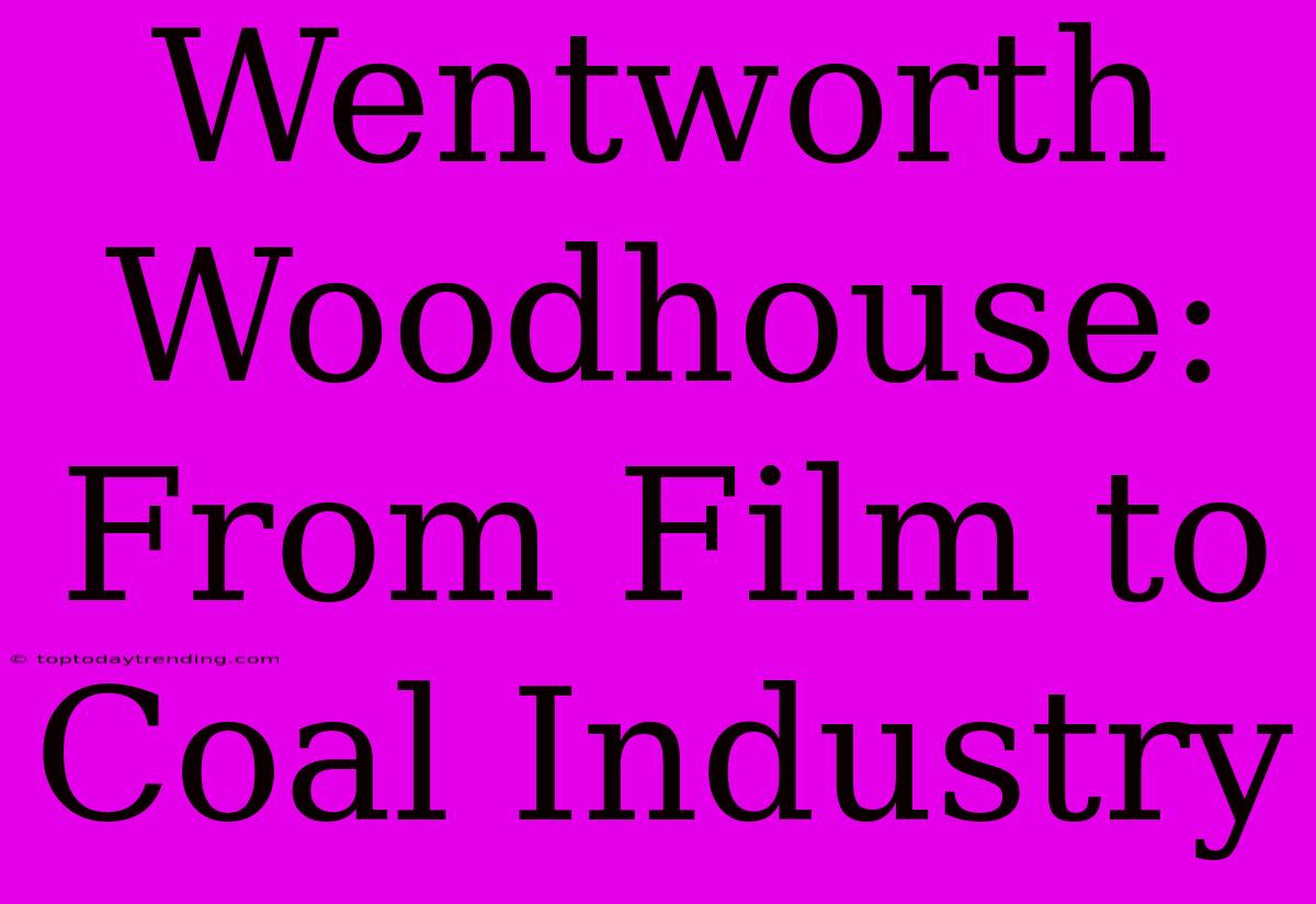 Wentworth Woodhouse: From Film To Coal Industry