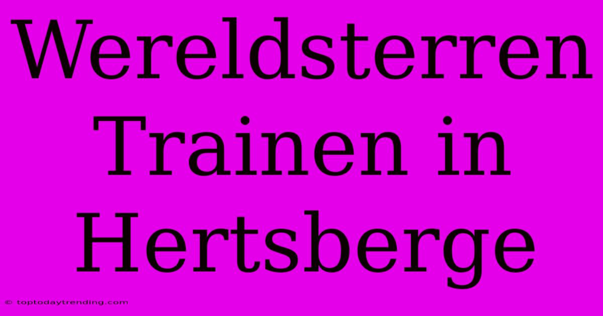 Wereldsterren Trainen In Hertsberge