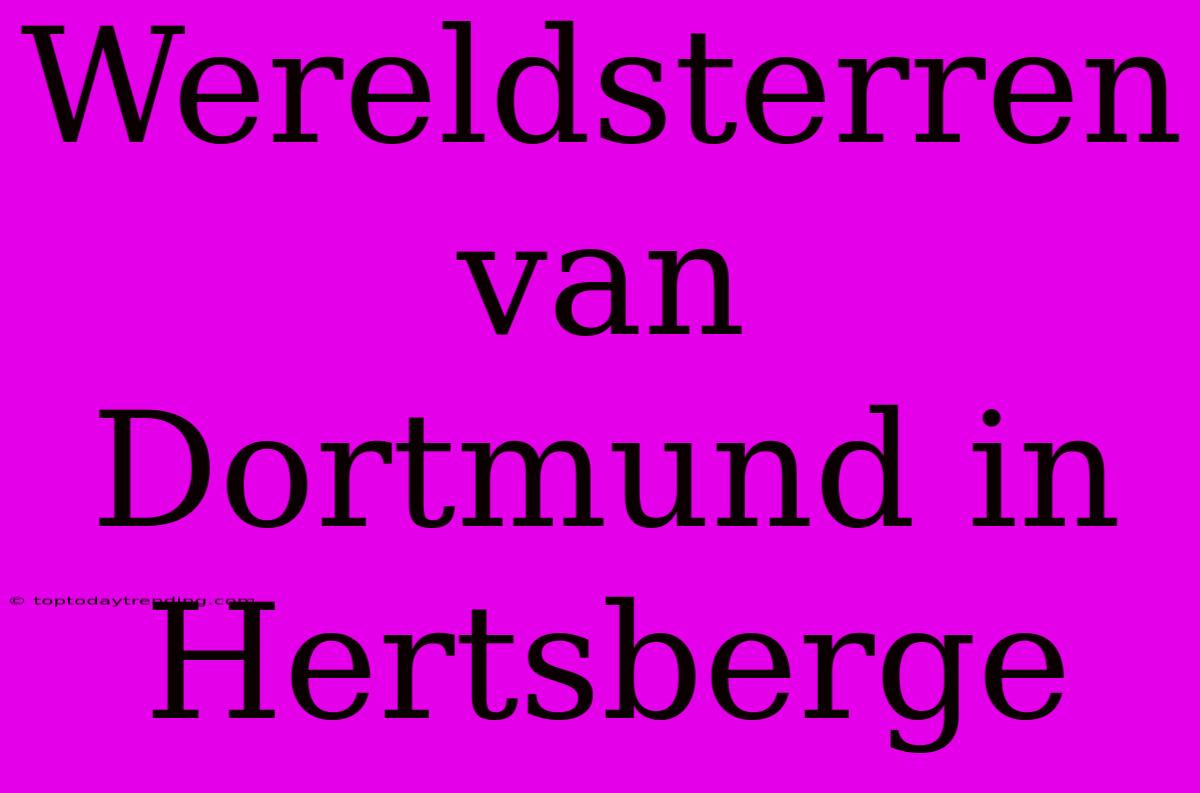 Wereldsterren Van Dortmund In Hertsberge