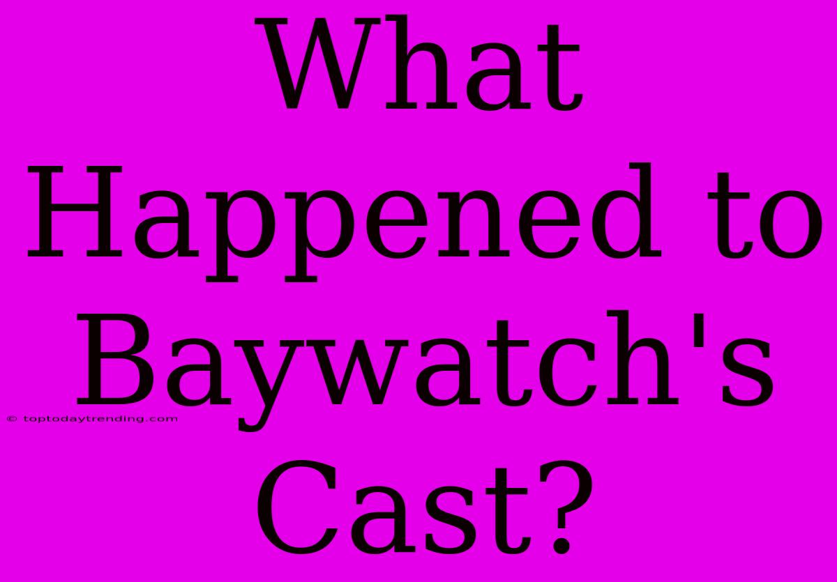 What Happened To Baywatch's Cast?