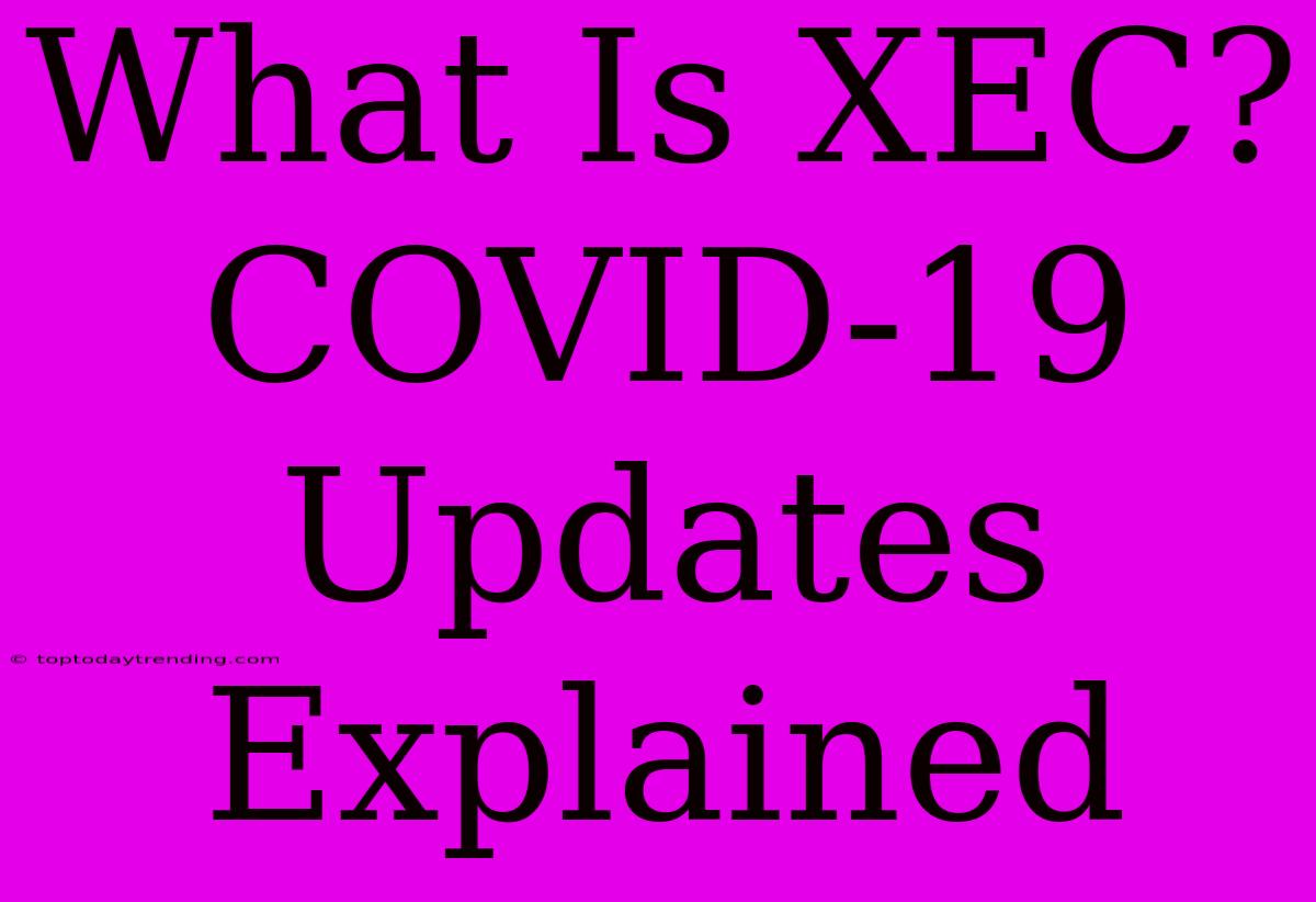 What Is XEC? COVID-19 Updates Explained