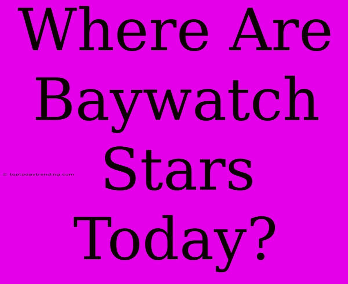 Where Are Baywatch Stars Today?