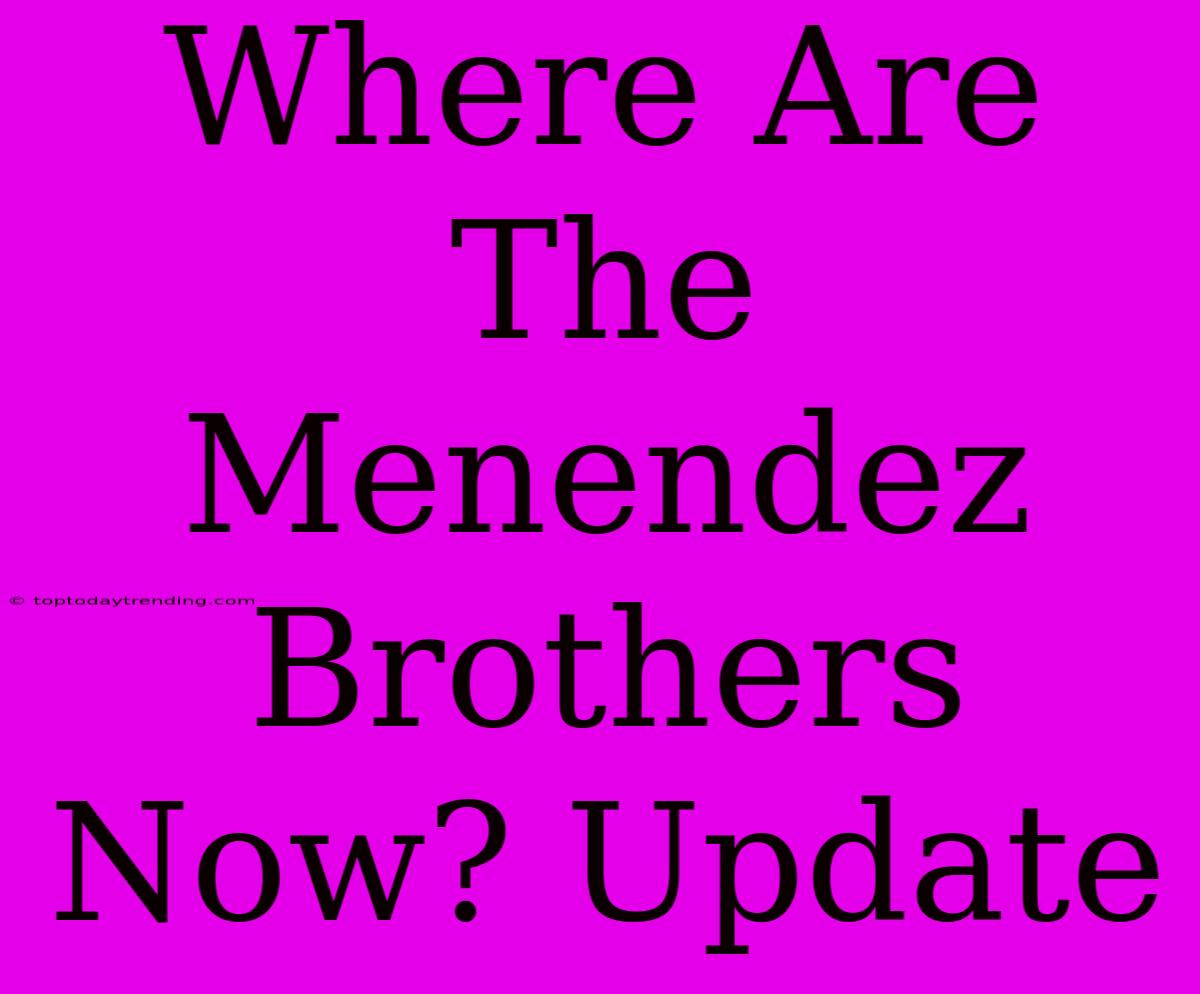 Where Are The Menendez Brothers Now? Update