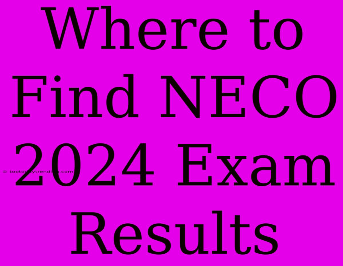 Where To Find NECO 2024 Exam Results