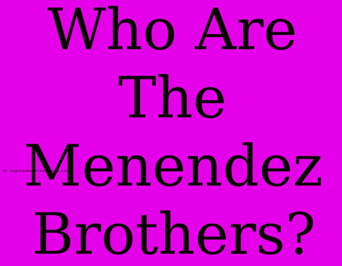 Who Are The Menendez Brothers?