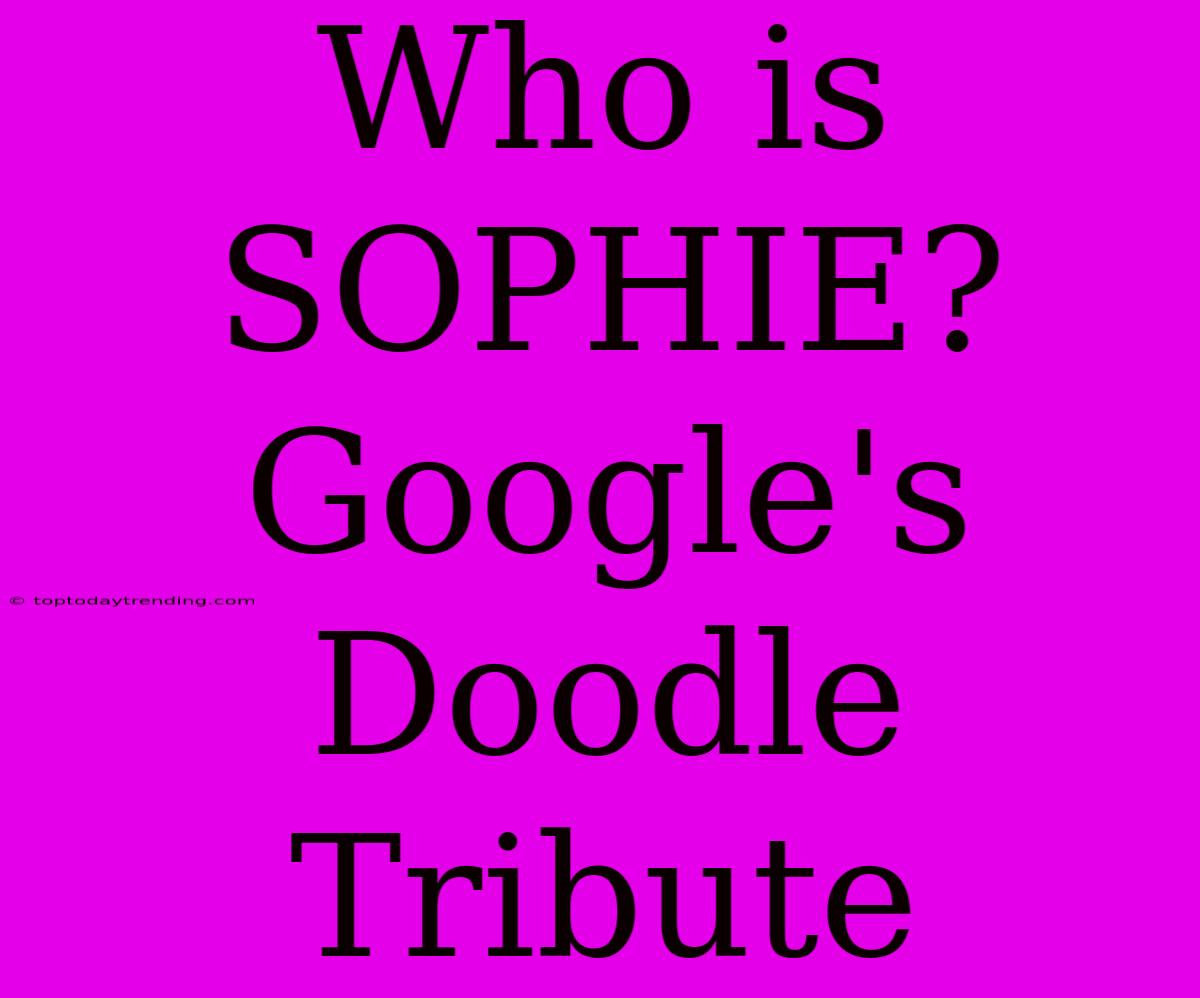 Who Is SOPHIE? Google's Doodle Tribute