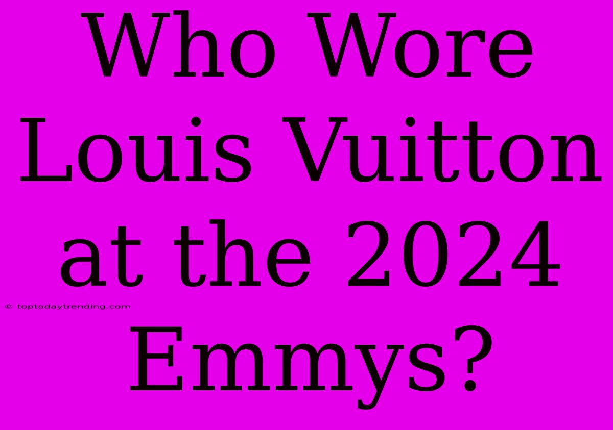 Who Wore Louis Vuitton At The 2024 Emmys?